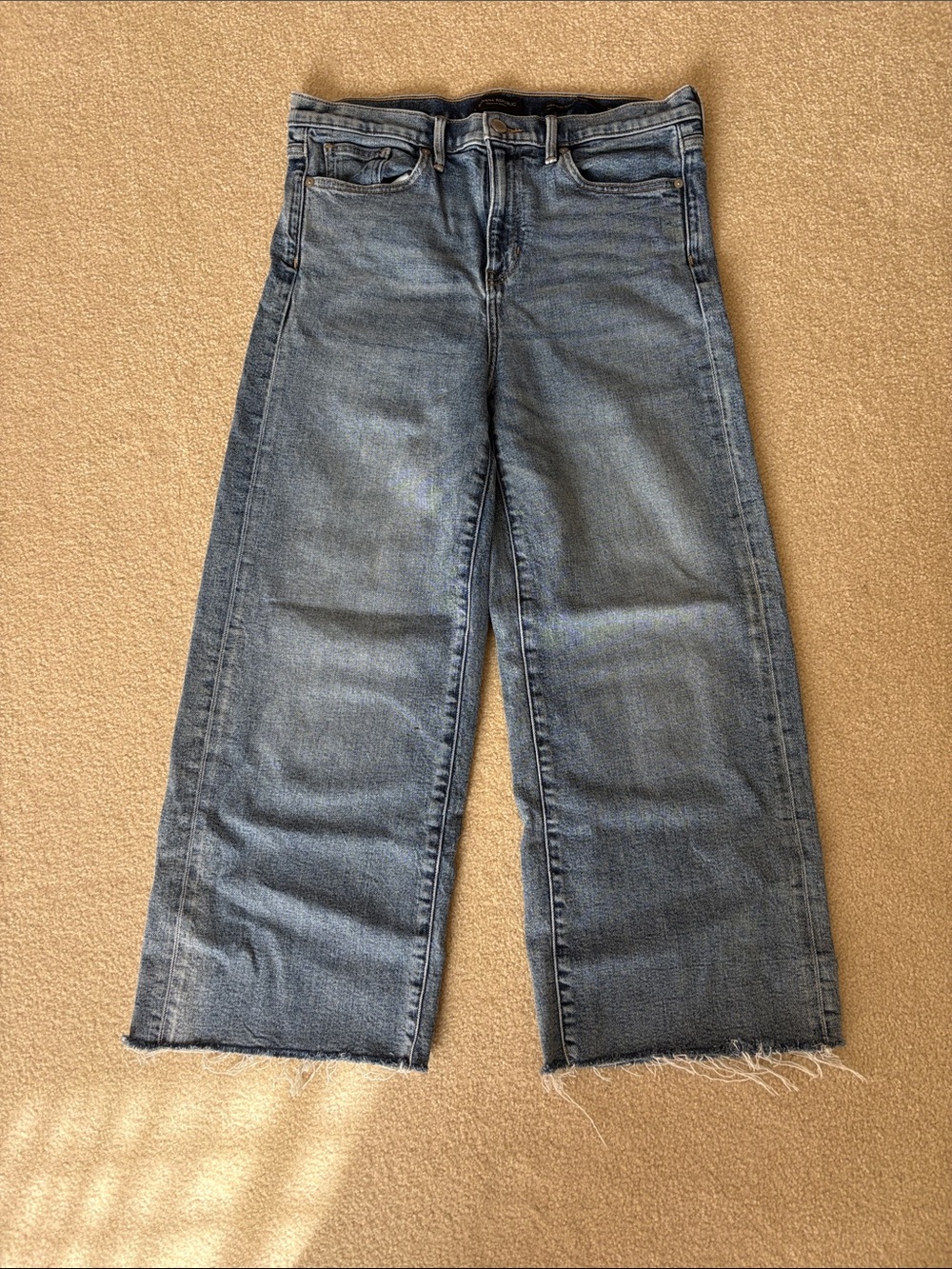 Banana Republic High Rise Wide-Leg Crop Jeans in Light Blue Wash